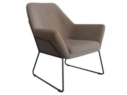 Béžové látkové křeslo Miotto Duomo s kovovou podnoží