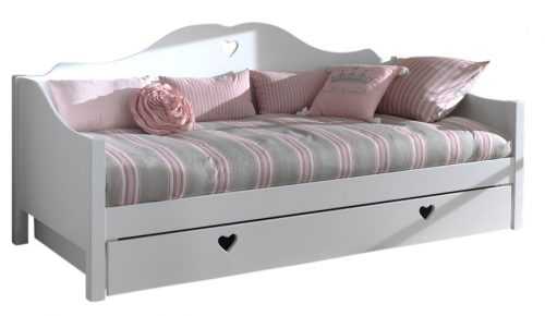 Bílá dřevěná dětská postel/pohovka Vipack Amori 90 x 200 cm