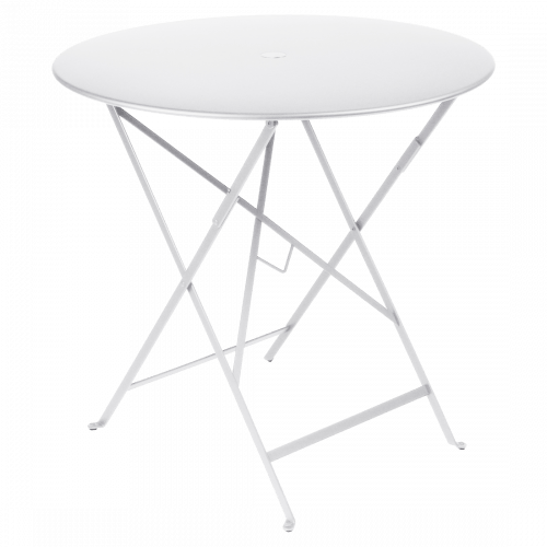 Bílý kovový skládací stůl Fermob Bistro Ø 77 cm