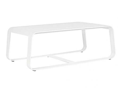 Bílý kovový zahradní konferenční stolek Bizzotto Merrigan 105 x 62 cm