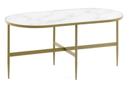 Bílý skleněný konferenční stolek LaForma Elisenda 100 x 50 cm