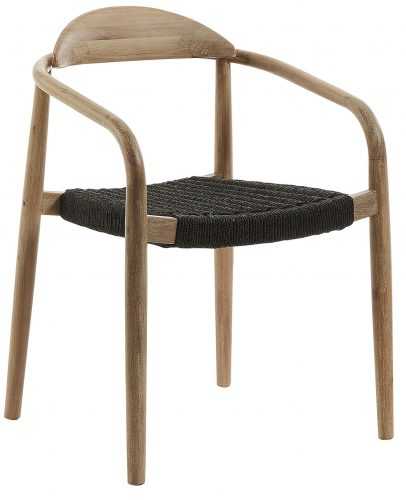 Černá dřevěná jídelní židle LaForma Glynis s područkami