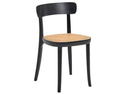 Černá jasanová jídelní židle LaForma Romane s ratanovým výpletem