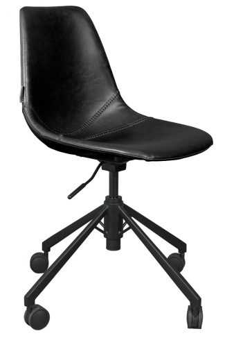 Černá koženková konferenční židle DUTCHBONE Franky