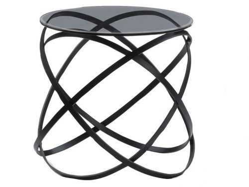 Černý kulatý kovový odkládací stolek Miotto Paola 49 cm