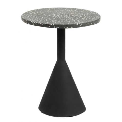 Černý terrazzo odkládací stolek LaForma Melano 40 cm