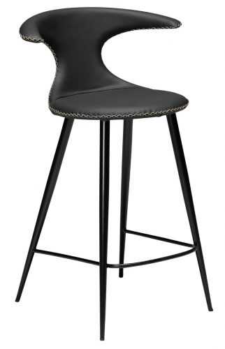 DAN-FORM Černá kožená barová židle DanForm Flair 65 cm
