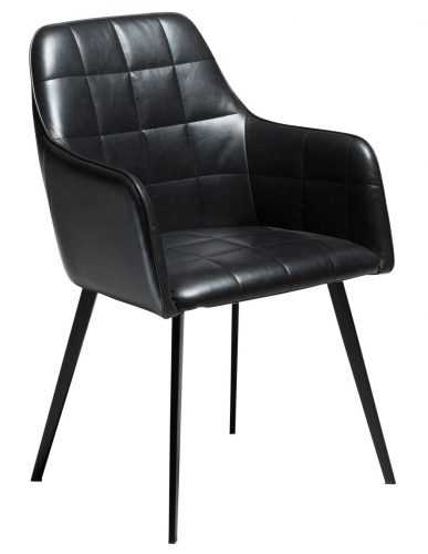 DAN-FORM Černá koženková vintage jídelní židle DanForm Embrace s područkami