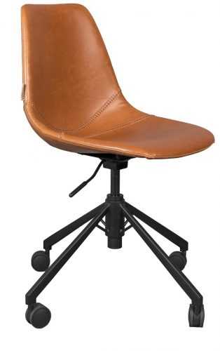 Hnědá koženková konferenční židle DUTCHBONE Franky