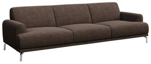 Hnědá třímístná látková pohovka MESONICA Puzo I 240 cm