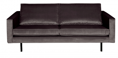 Hoorns Antracitově šedá sametová pohovka Raden 190 cm