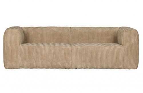 Hoorns Béžová manšestrová třímístná pohovka Bearny 246 cm