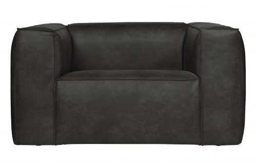 Hoorns Černé koženkové křeslo Bearny