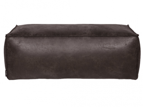 Hoorns Černý koženkový taburet Bearny 120 x 60 cm