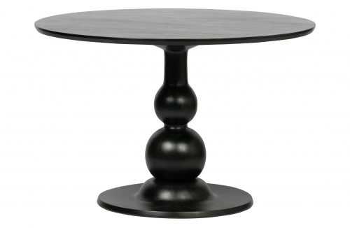 Hoorns Černý kulatý dřevěný jídelní stůl Boyle 120 cm