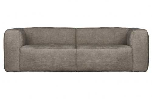 Hoorns Hnědo šedá látková třímístná pohovka Bearny 246 cm