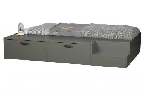 Hoorns Zelená dřevěná postel Erniest 80x200 cm