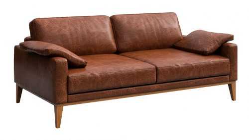 Koňaková třímístná kožená pohovka MESONICA Musso 211 cm
