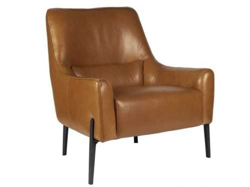 Koňakově hnědé kožené křeslo Miotto Filliano