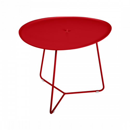 Makově červený kovový konferenční stolek Fermob Cocotte 44 x 55 cm