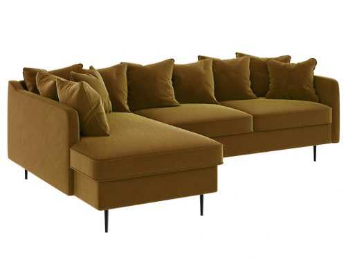 Medově žlutá sametová rohová pohovka Ghado Esme 255 cm