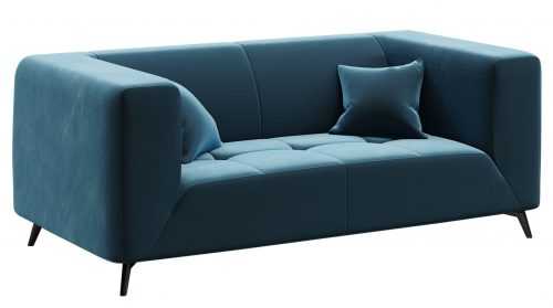 Modrá dvoumístná sametová pohovka MESONICA Toro 187 cm