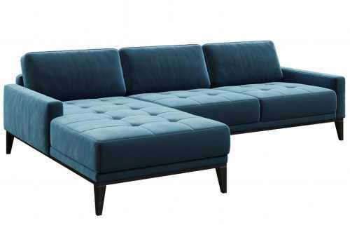 Modrá sametová rohová pohovka MESONICA Musso Tufted