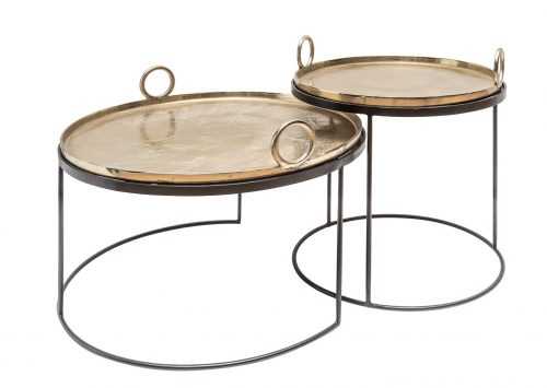 Moebel Living Set dvou kovových konferenčních stolků Santino 62/46 cm