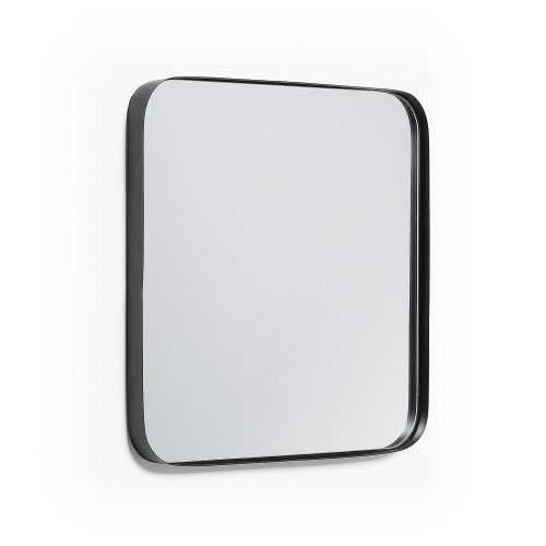 Nástěnné černé kovové zrcadlo LaForma Marcus 40 x 40 cm