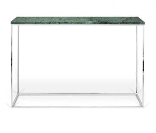 Porto Deco Zelený mramorový toaletní stolek Baronet 120x40 cm se stříbrnou podnoží
