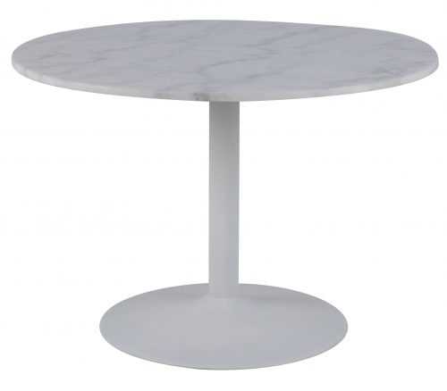 SCANDI Bílý mramorový kulatý jídelní stůl Theon 110 cm