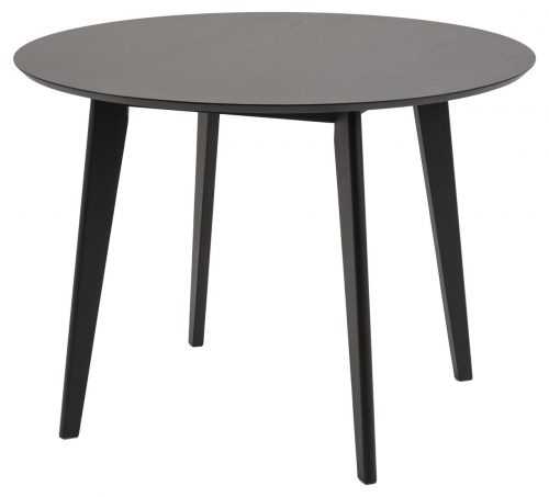 SCANDI Černý dubový kulatý jídelní stůl Diaz 105 cm