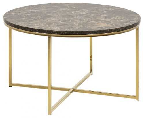 SCANDI Hnědý mramorový konferenční stolek Venice 80 cm