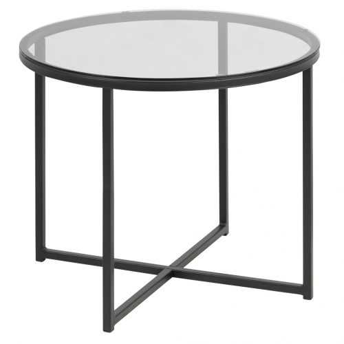 SCANDI Kouřově šedý skleněný konferenční stolek Claire 55 cm