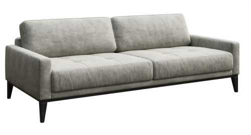 Šedá třímístná koženková pohovka MESONICA Musso Tufted 211 cm