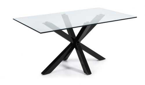 Skleněný jídelní stůl LaForma Arya 160 x 90 cm s kovovou podnoží