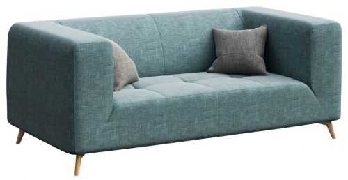 Světle modrá dvoumístná látková pohovka MESONICA Toro 187 cm