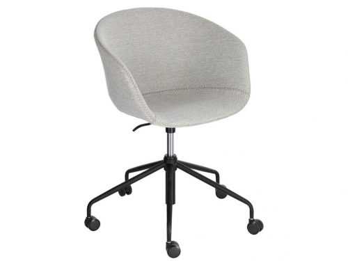Světle šedá látková konferenční židle LaForma Zadine na kolečkách