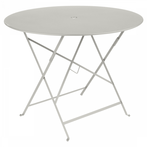 Světle šedý kovový skládací stůl Fermob Bistro Ø 96 cm