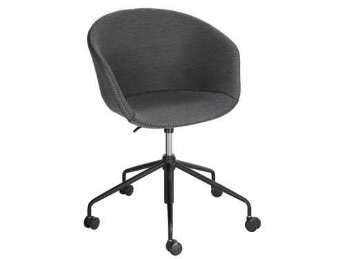 Tmavě šedá látková konferenční židle LaForma Zadine na kolečkách
