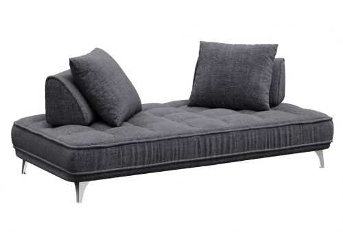 Tmavě šedá látková trojmístná pohovka DEVICHY Chloe 234 cm