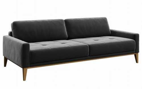 Tmavě šedá trojmístná sametová pohovka MESONICA Musso Tufted 211 cm