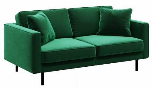 Tmavě zelená dvoumístná sametová pohovka MESONICA Kobo 167 cm