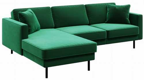 Tmavě zelená rohová sametová pohovka MESONICA Kobo