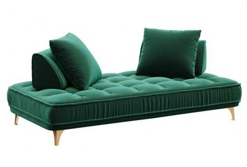 Tmavě zelená sametová trojmístná pohovka DEVICHY Chloe 234 cm