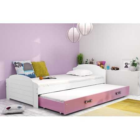 Výsuvná dětská postel LILI 200x90 cm Růžová