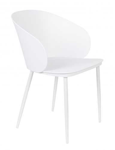 White Label Living Bílá plastová jídelní židle WLL Gigi