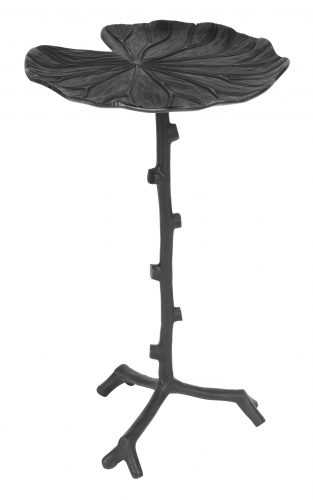 White Label Living Černý jednoduchý kovový odkládací stolek WLL Lily 30 cm