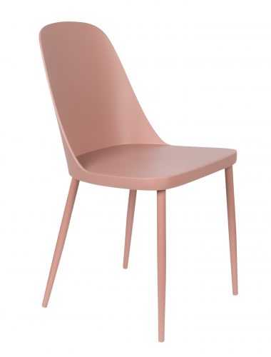 White Label Living Růžová plastová jídelní židle WLL Pip