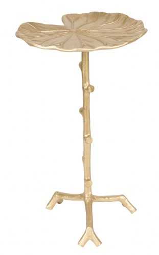 White Label Living Zlatý jednoduchý kovový odkládací stolek WLL Lily 30 cm